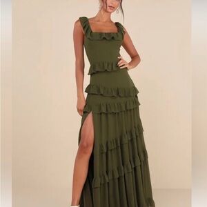 Lulu's Compelling Romantic Tiered Ruffle Maxi Dress